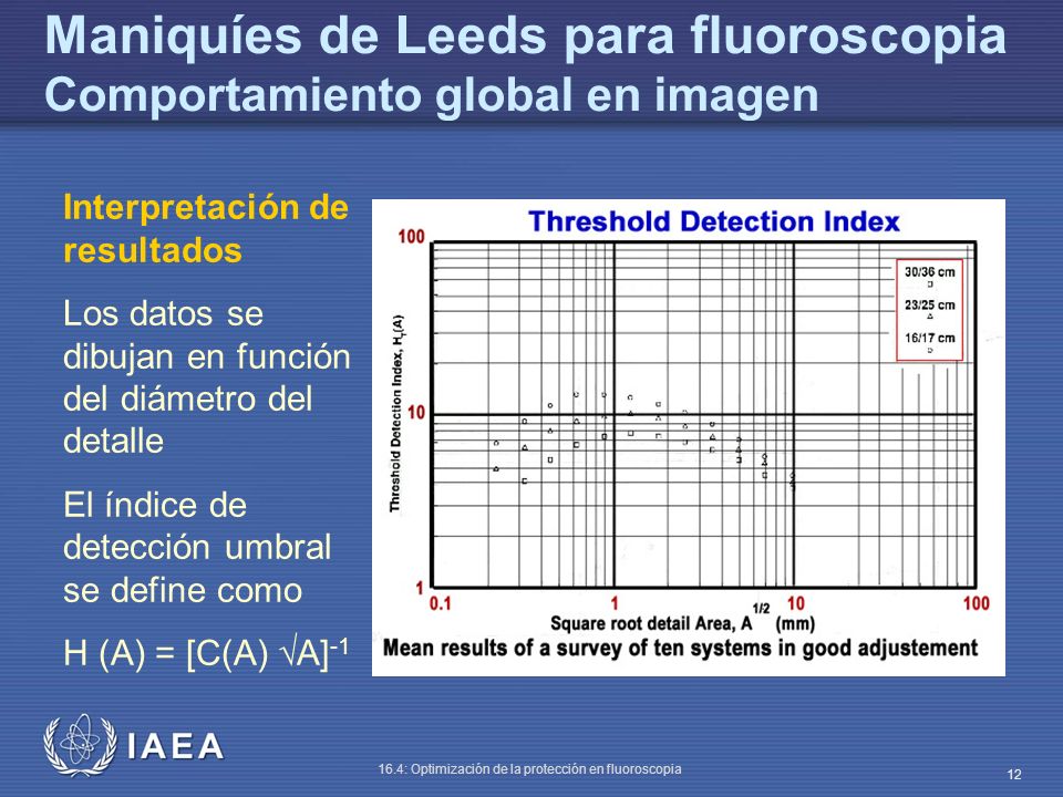 Maniquíes de Leeds para fluoroscopia Comportamiento global en imagen