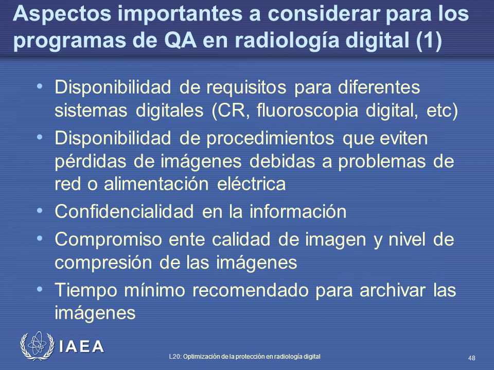 Aspectos importantes a considerar para los programas de QA en radiología digital (1)
