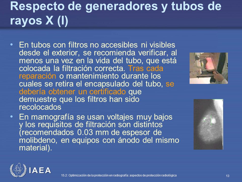 Respecto de generadores y tubos de rayos X (I)