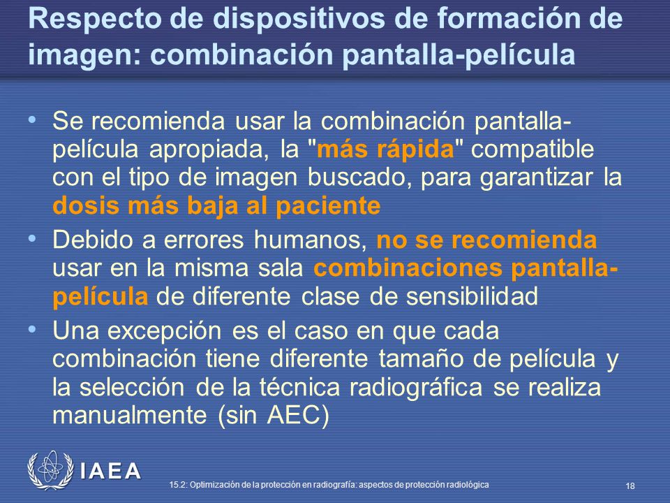 Respecto de dispositivos de formación de imagen: combinación pantalla-película