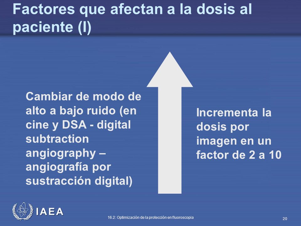 Factores que afectan a la dosis al paciente (I)