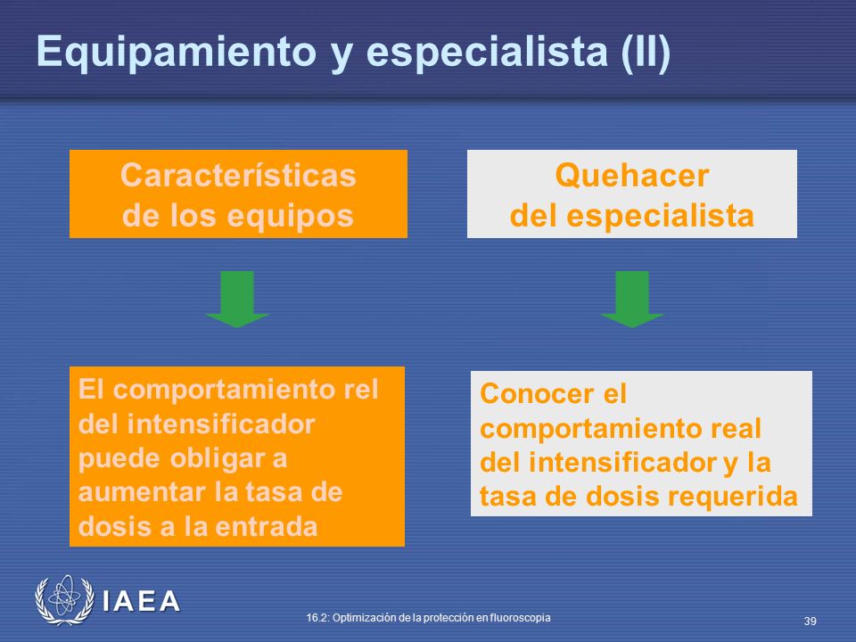 Equipamiento y especialista (II)