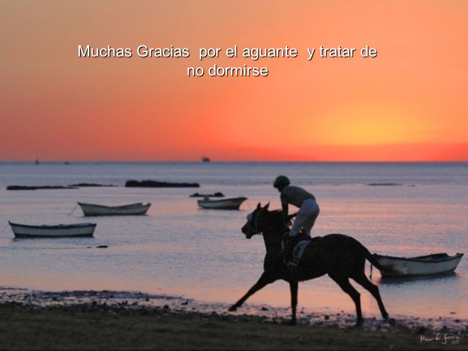 Muchas Gracias por el aguante y tratar de no dormirse