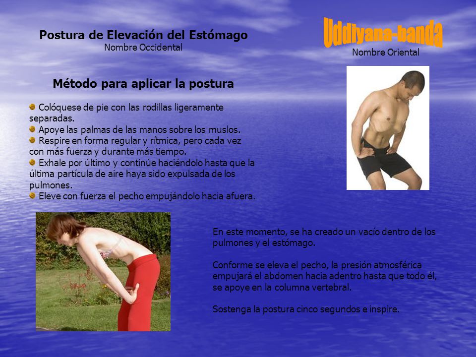 Postura de Elevación del Estómago Método para aplicar la postura