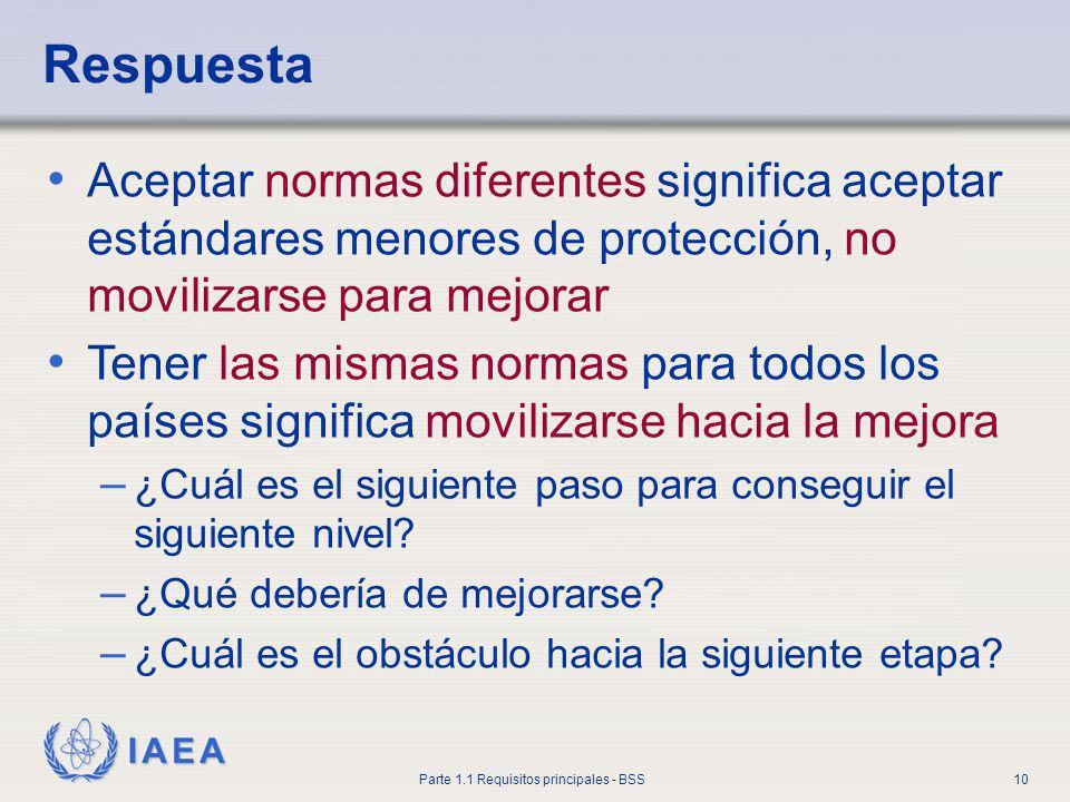 Respuesta Aceptar normas diferentes significa aceptar estándares menores de protección, no movilizarse para mejorar.