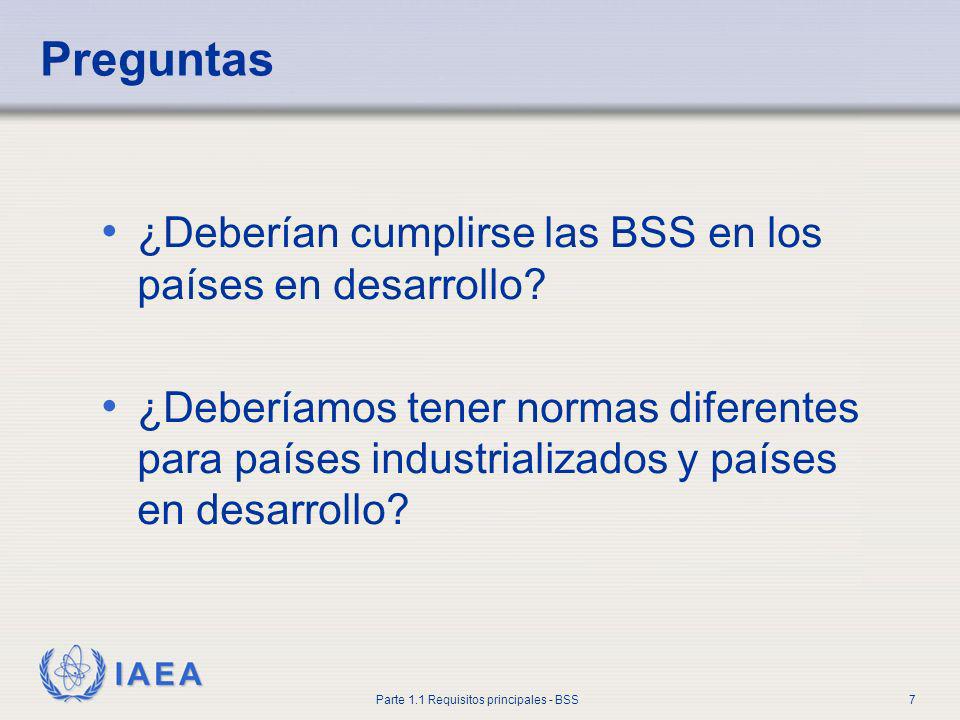 Preguntas ¿Deberían cumplirse las BSS en los países en desarrollo
