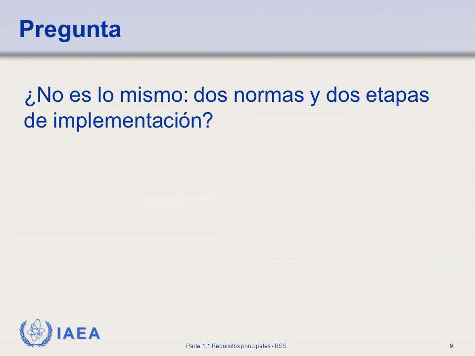 Pregunta ¿No es lo mismo: dos normas y dos etapas de implementación