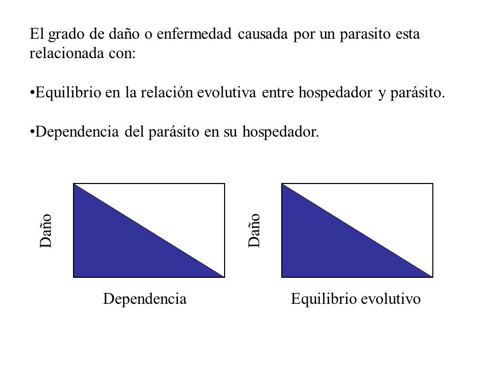 El grado de daño o enfermedad causada por un parasito esta relacionada con: