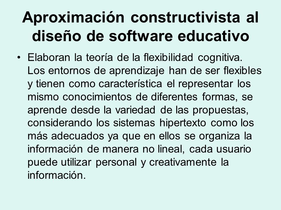 Aproximación constructivista al diseño de software educativo