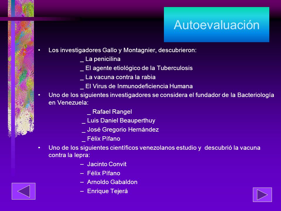 Autoevaluación Los investigadores Gallo y Montagnier, descubrieron: