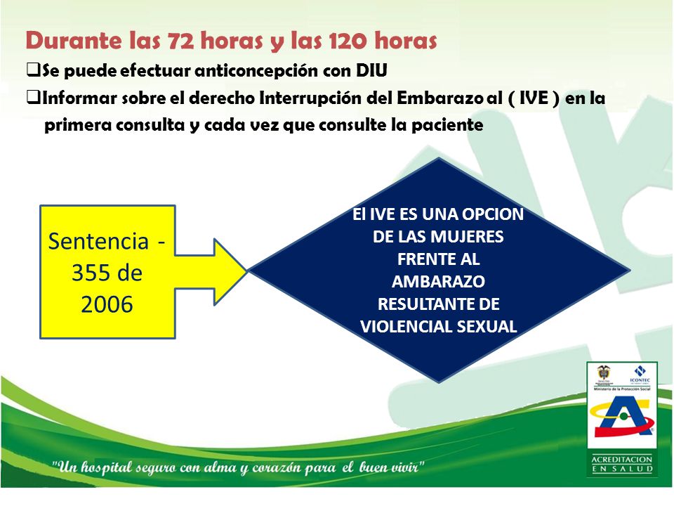 Durante las 72 horas y las 120 horas