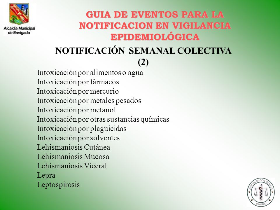 GUIA DE EVENTOS PARA LA NOTIFICACION EN VIGILANCIA EPIDEMIOLÓGICA