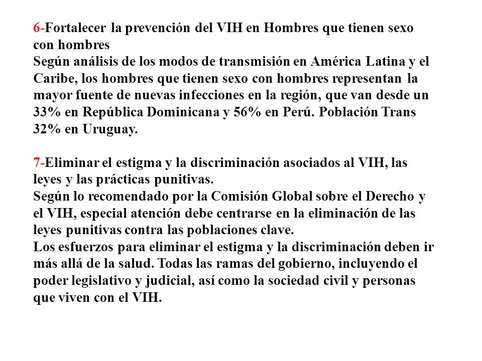 6-Fortalecer la prevención del VIH en Hombres que tienen sexo con hombres