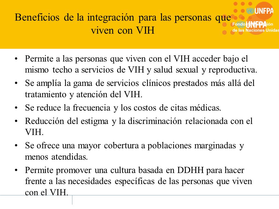 Beneficios de la integración para las personas que viven con VIH