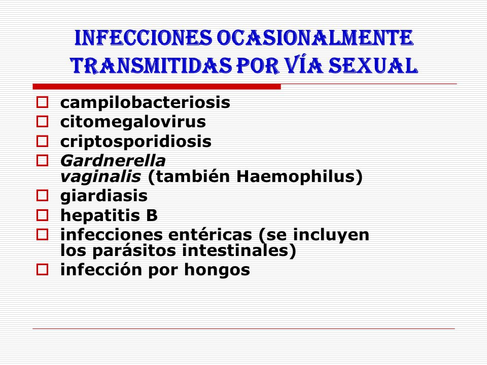 Infecciones ocasionalmente transmitidas por vía sexual