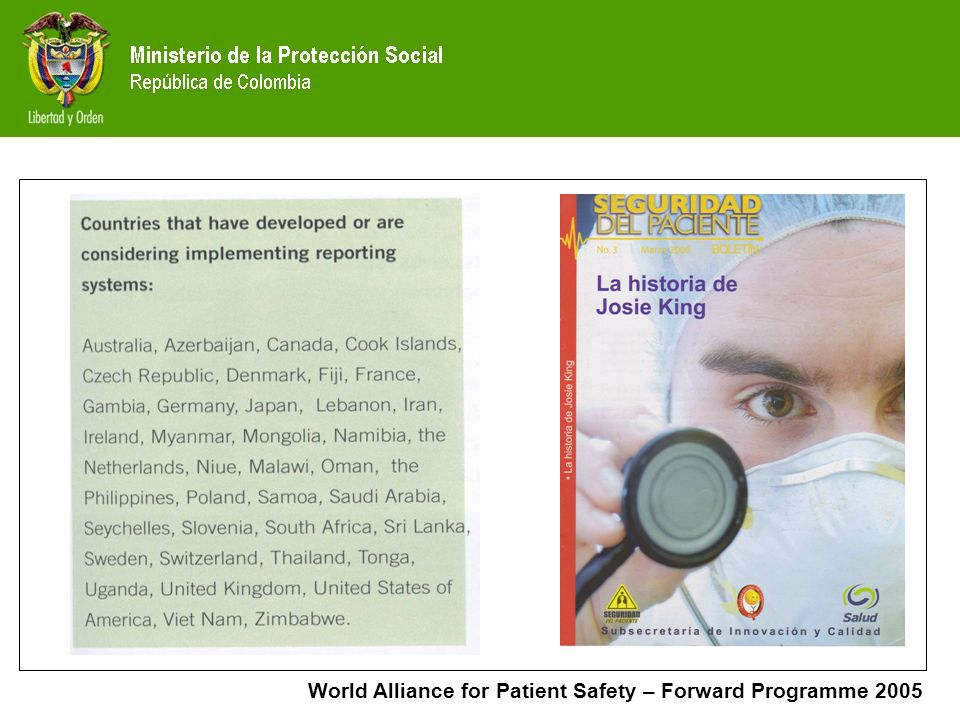 World Alliance for Patient Safety – Forward Programme 2005