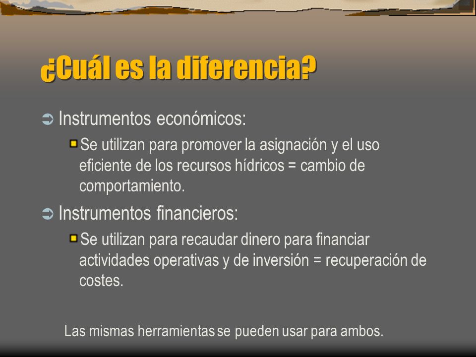 ¿Cuál es la diferencia Instrumentos económicos: