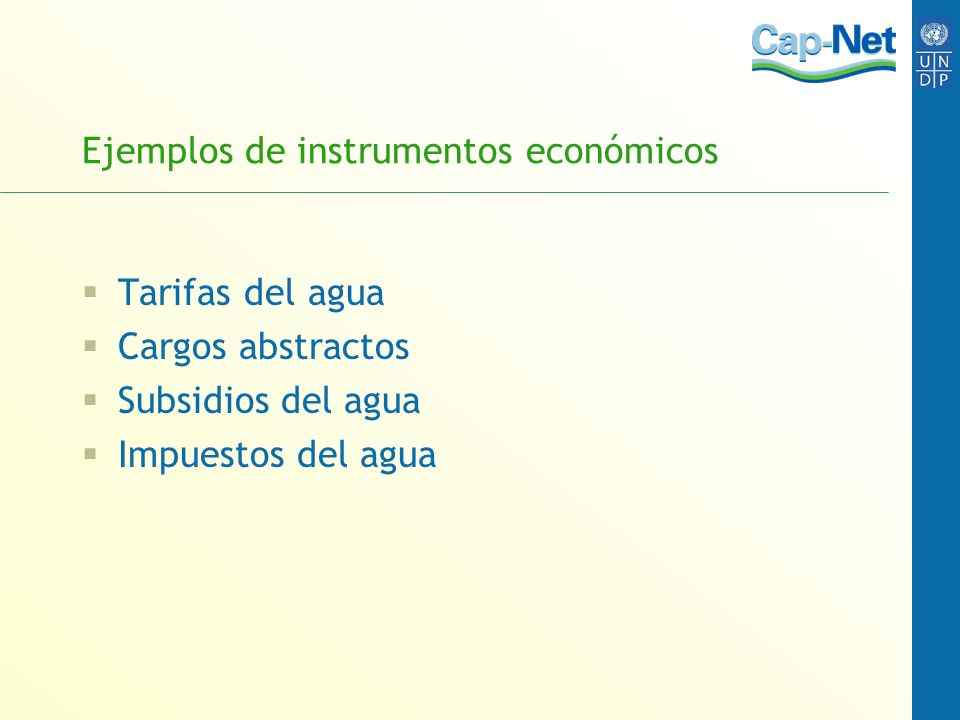 Ejemplos de instrumentos económicos