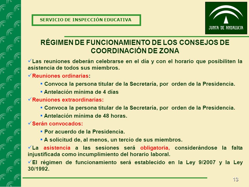 RÉGIMEN DE FUNCIONAMIENTO DE LOS CONSEJOS DE COORDINACIÓN DE ZONA