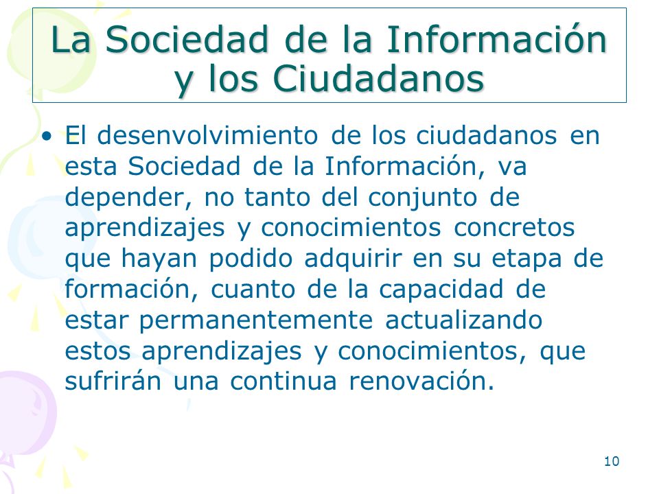 La Sociedad de la Información y los Ciudadanos