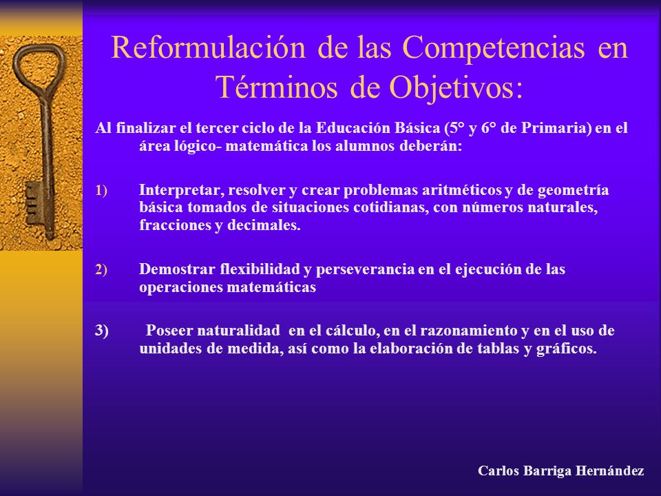 Reformulación de las Competencias en Términos de Objetivos: