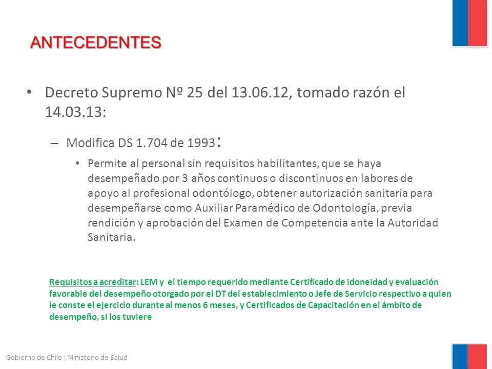 Decreto Supremo Nº 25 del , tomado razón el :