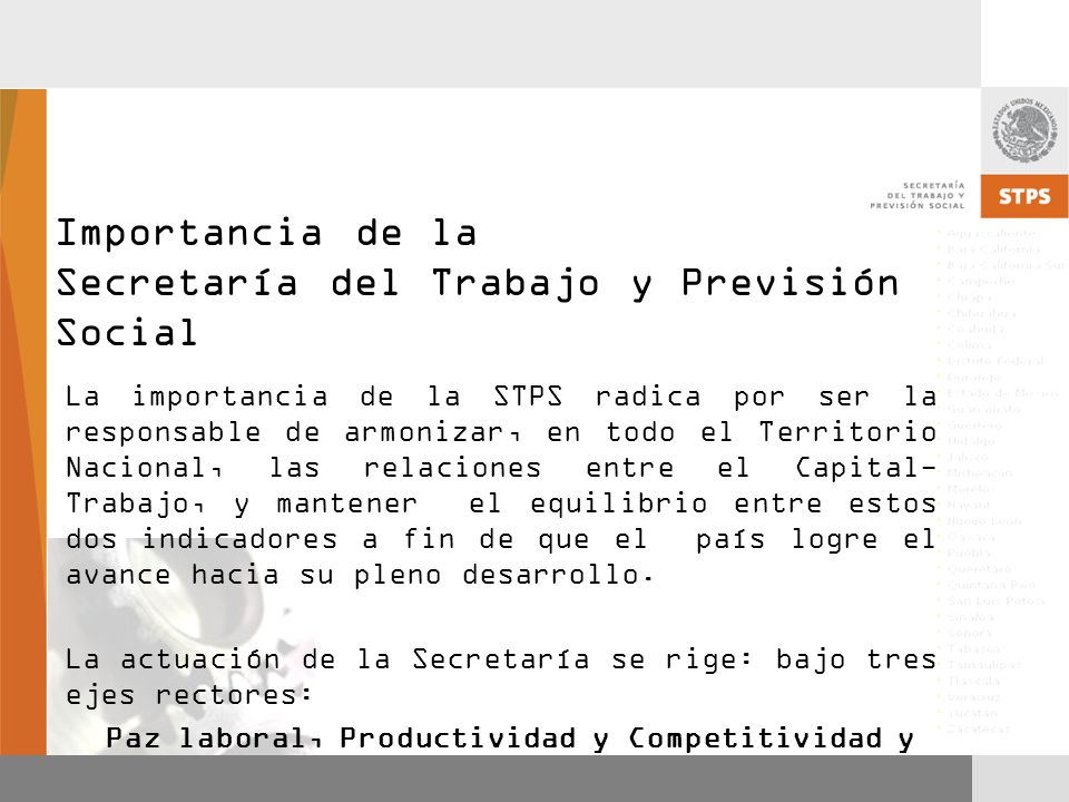 Importancia de la Secretaría del Trabajo y Previsión Social