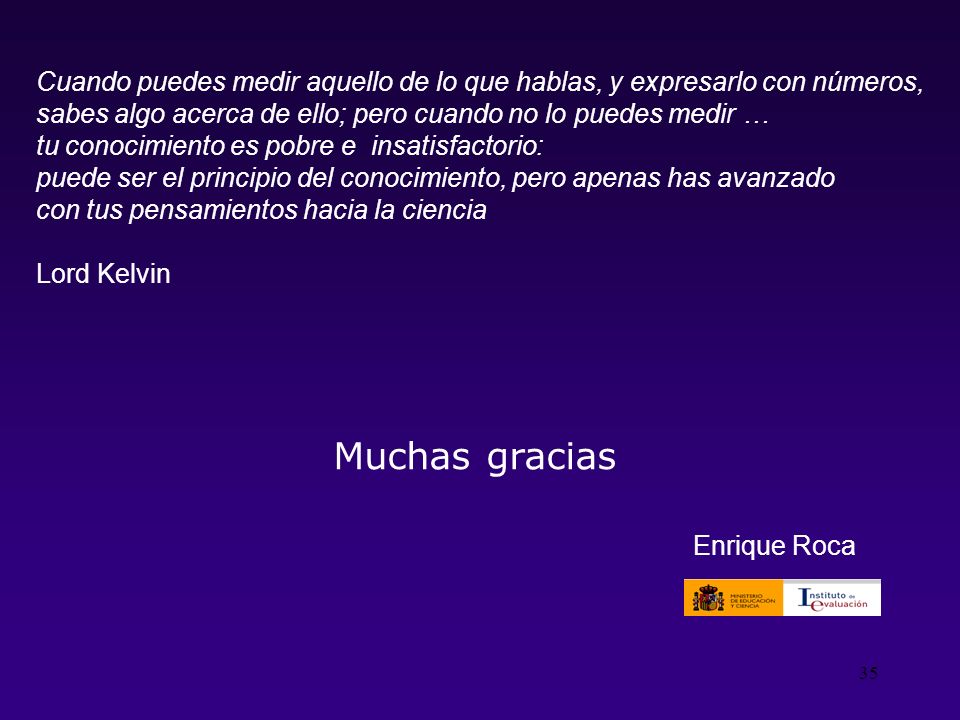 Cuando puedes medir aquello de lo que hablas, y expresarlo con números,