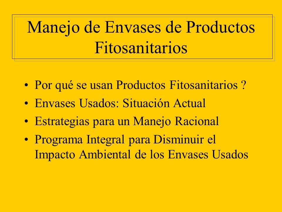 Manejo de Envases de Productos Fitosanitarios