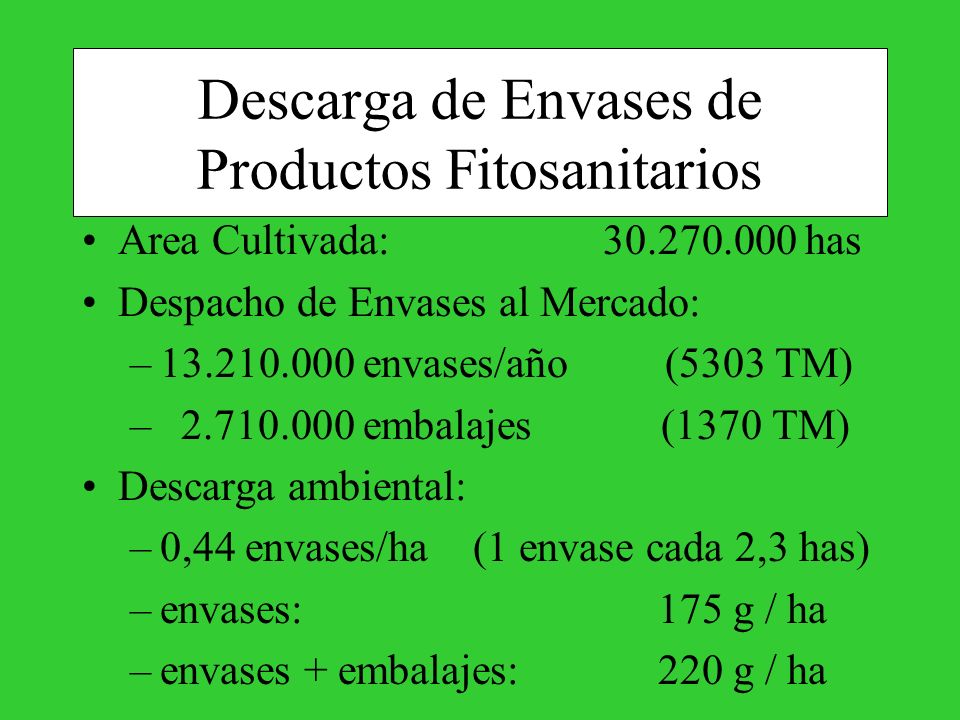 Descarga de Envases de Productos Fitosanitarios