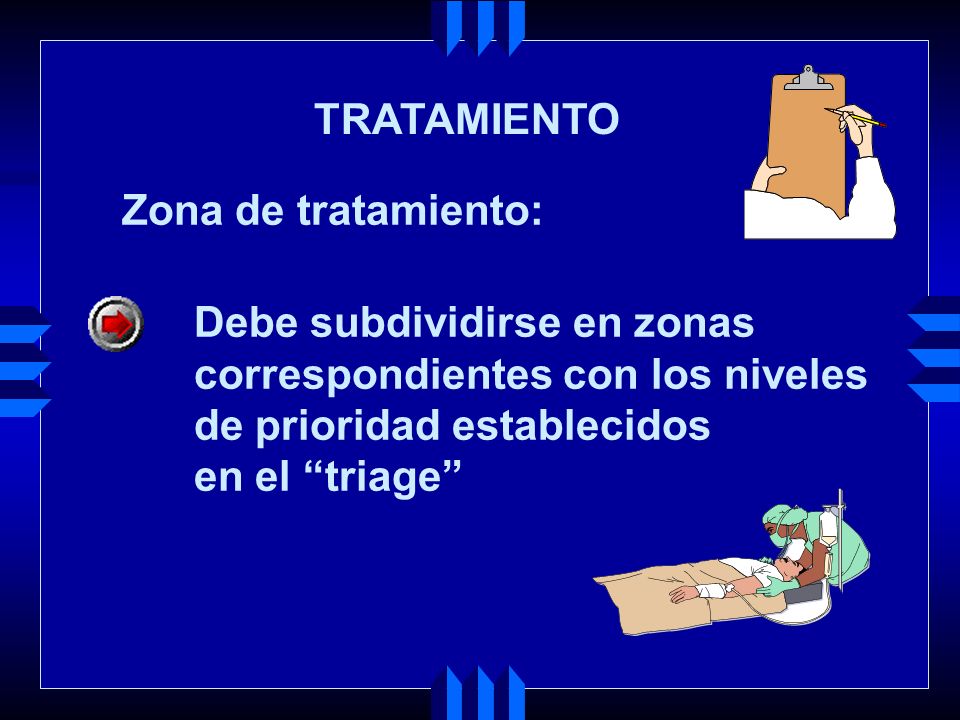 TRATAMIENTO Zona de tratamiento: Debe subdividirse en zonas. correspondientes con los niveles. de prioridad establecidos.