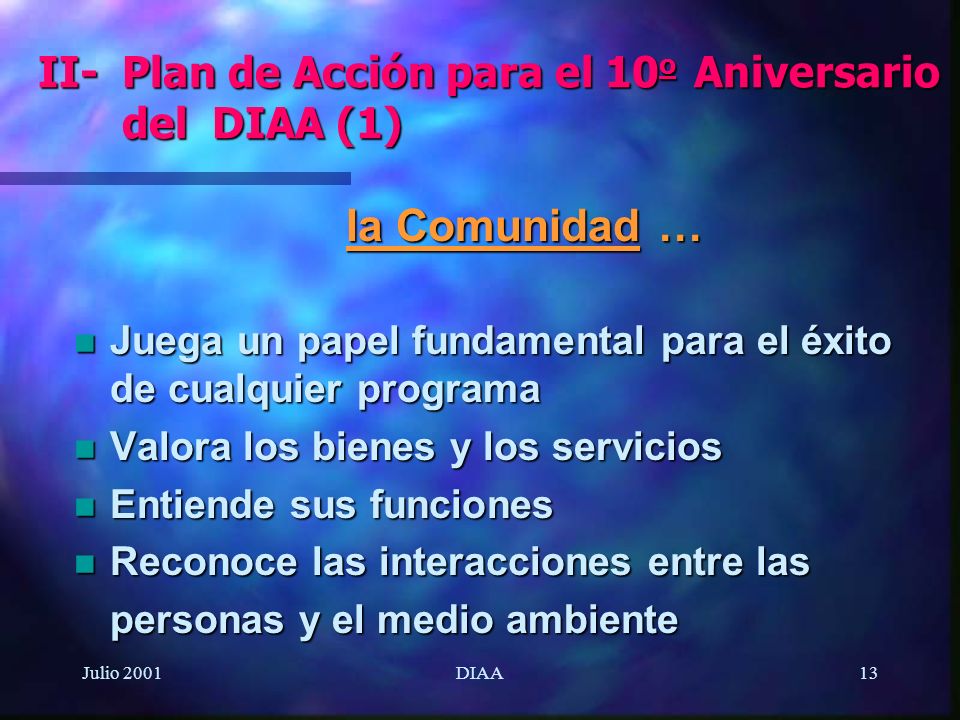 II- Plan de Acción para el 10o Aniversario del DIAA (1)