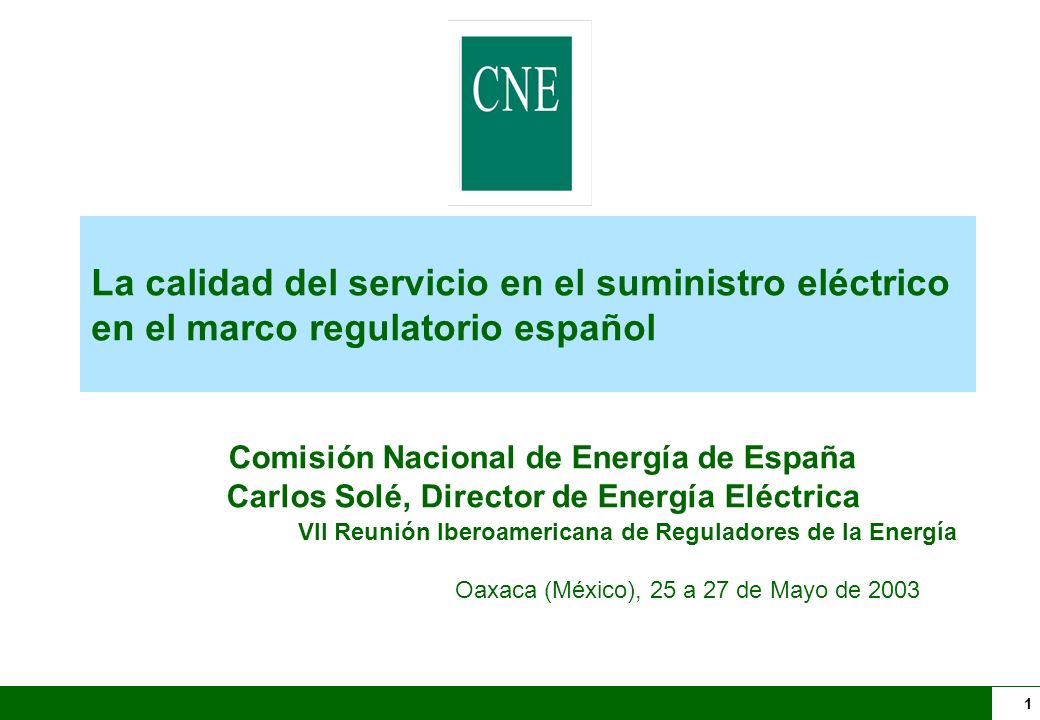 La calidad del servicio en el suministro eléctrico en el marco regulatorio español
