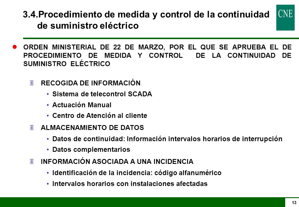 3.4.Procedimiento de medida y control de la continuidad de suministro eléctrico