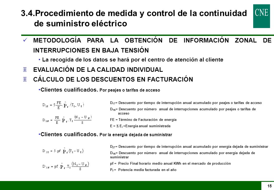 3.4.Procedimiento de medida y control de la continuidad de suministro eléctrico