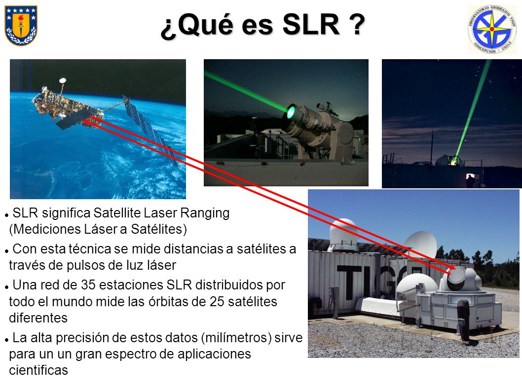 ¿Qué es SLR SLR significa Satellite Laser Ranging (Mediciones Láser a Satélites)‏