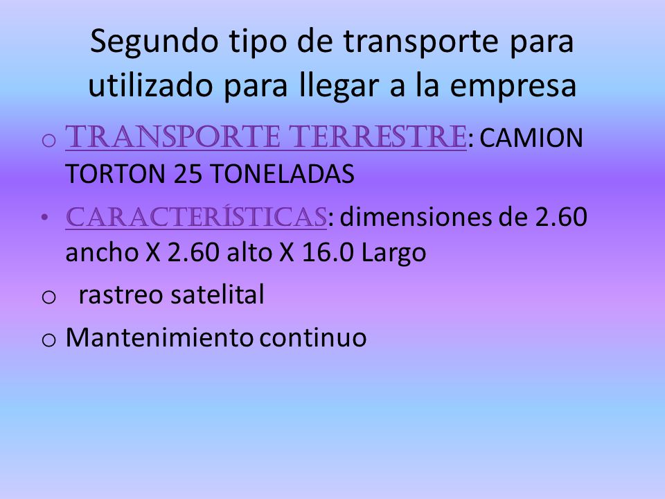 Segundo tipo de transporte para utilizado para llegar a la empresa