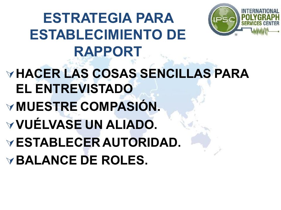 ESTRATEGIA PARA ESTABLECIMIENTO DE RAPPORT