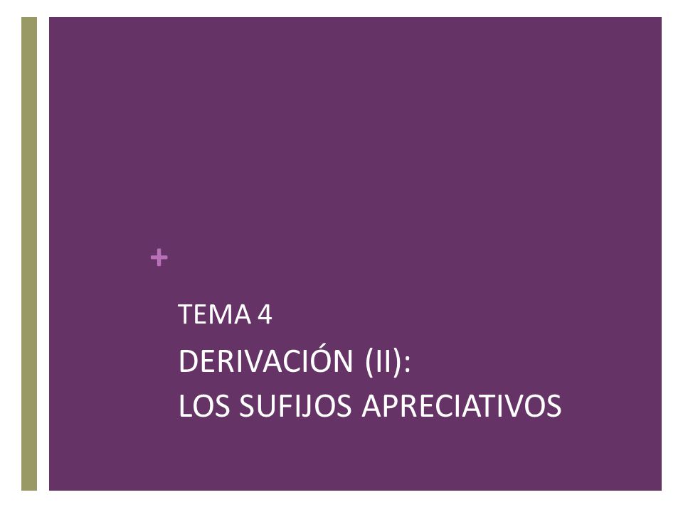 LOS SUFIJOS APRECIATIVOS