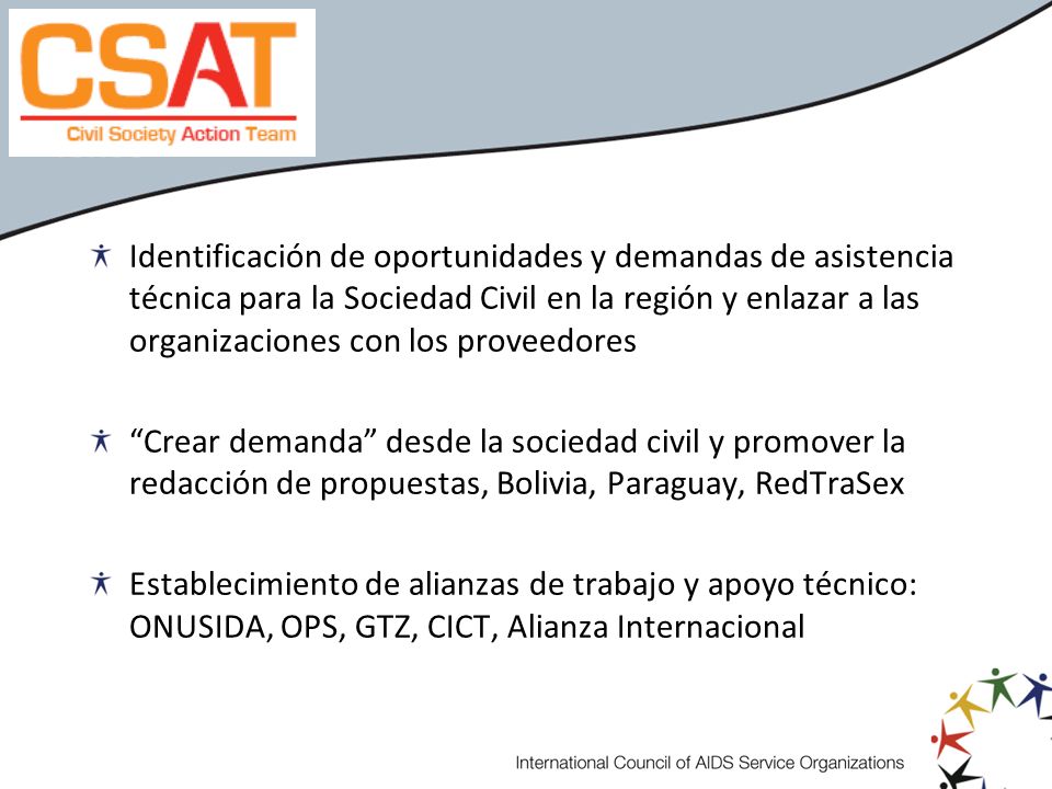 Identificación de oportunidades y demandas de asistencia técnica para la Sociedad Civil en la región y enlazar a las organizaciones con los proveedores