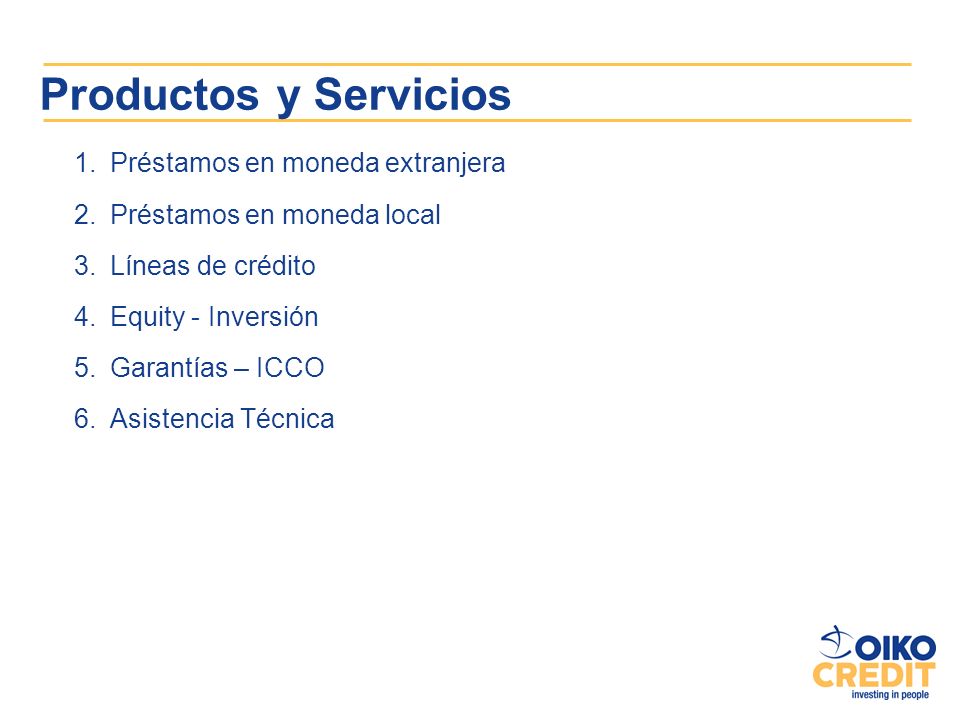 Productos y Servicios Préstamos en moneda extranjera