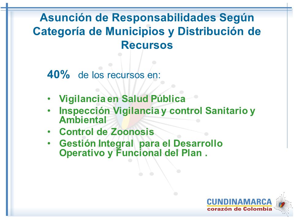 Asunción de Responsabilidades Según Categoría de Municipios y Distribución de Recursos