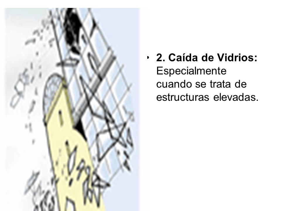 2. Caída de Vidrios: Especialmente cuando se trata de estructuras elevadas.