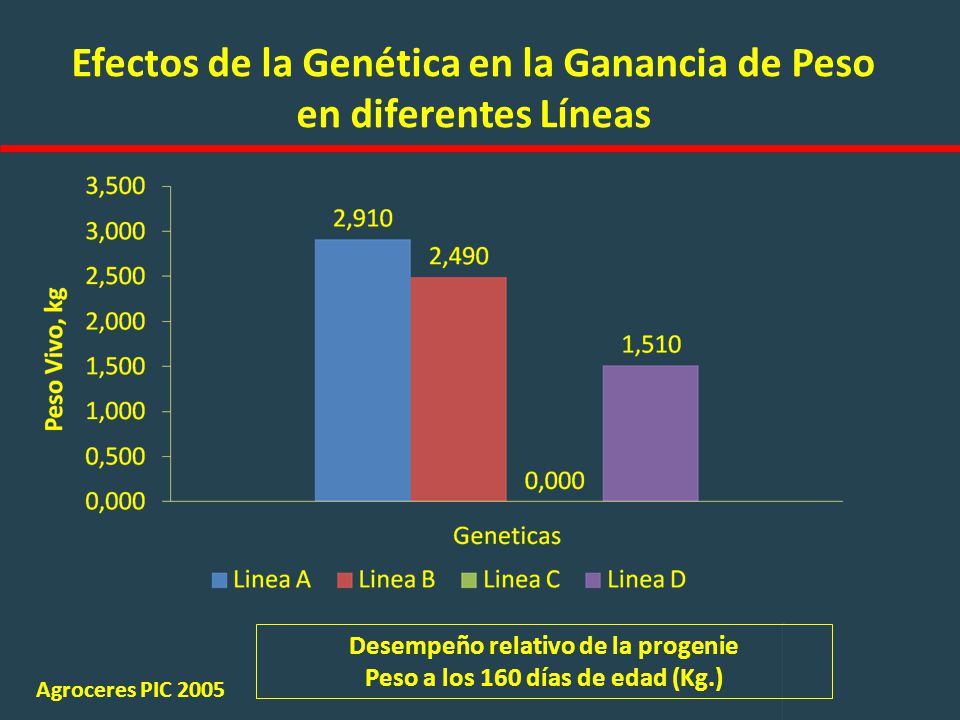Efectos de la Genética en la Ganancia de Peso en diferentes Líneas