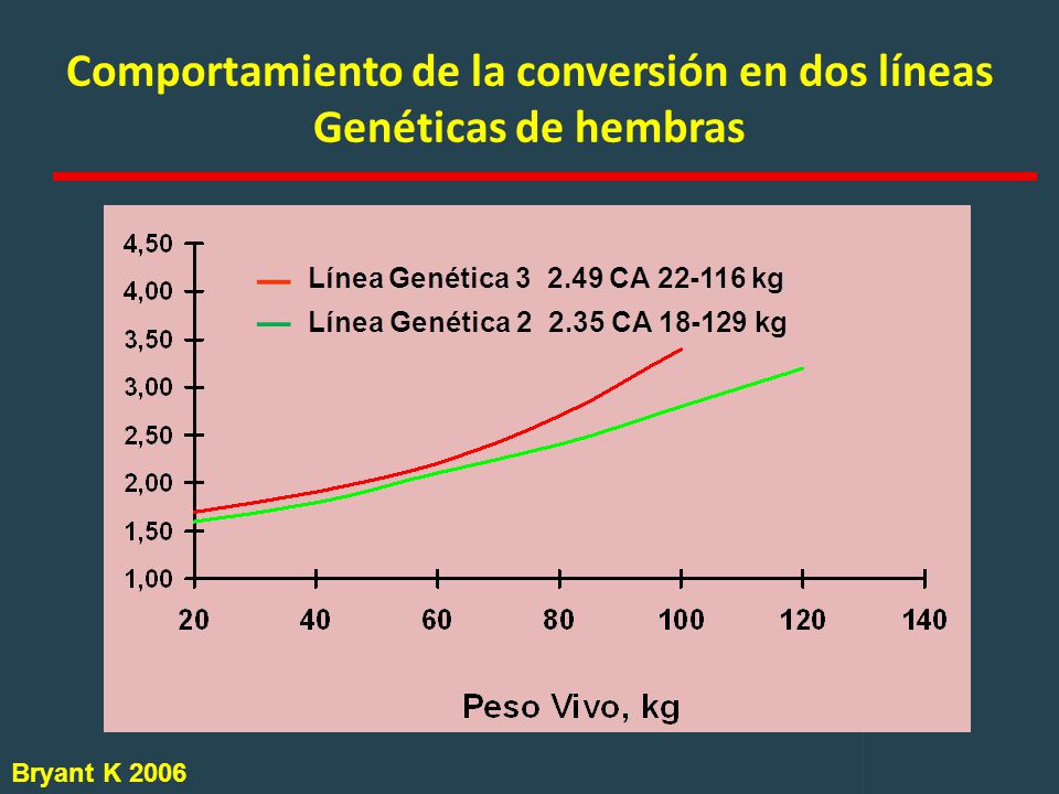 Comportamiento de la conversión en dos líneas Genéticas de hembras