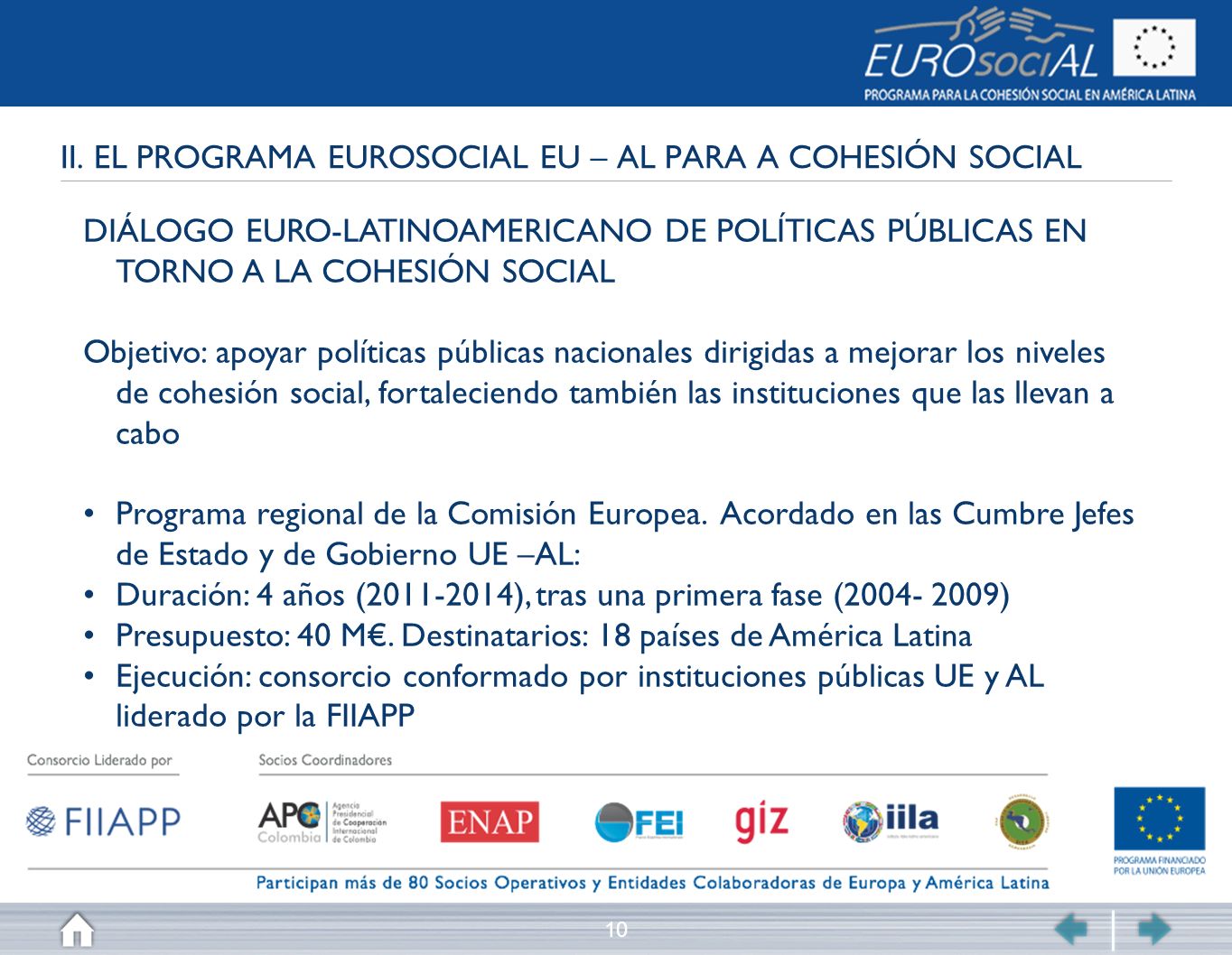 II. EL PROGRAMA EUROSOCIAL EU – AL PARA A COHESIÓN SOCIAL