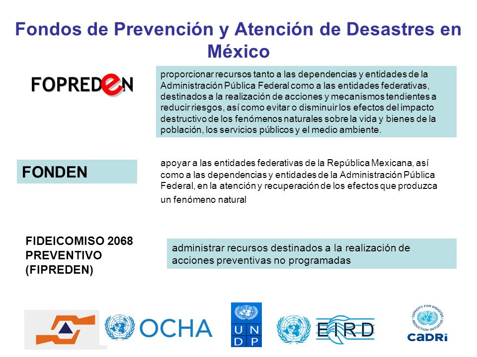 Fondos de Prevención y Atención de Desastres en México