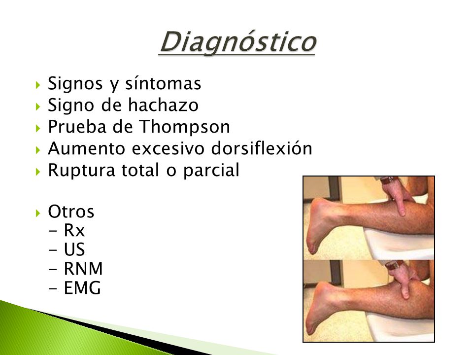 Diagnóstico Signos y síntomas Signo de hachazo Prueba de Thompson