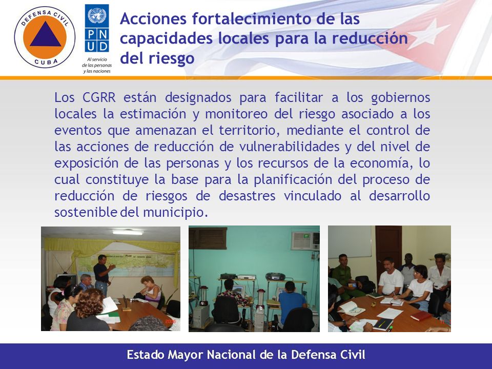 Acciones fortalecimiento de las capacidades locales para la reducción del riesgo