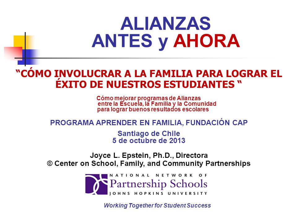 ALIANZAS ANTES y AHORA CÓMO INVOLUCRAR A LA FAMILIA PARA LOGRAR EL ÉXITO DE NUESTROS ESTUDIANTES